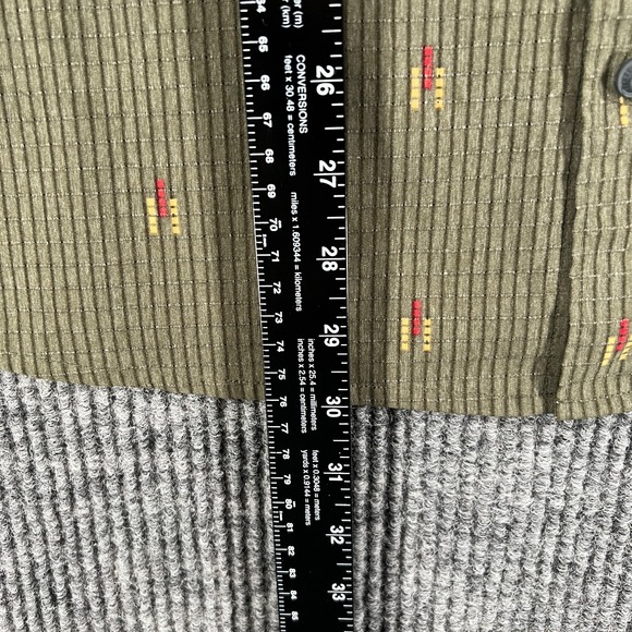 Roark Shirt Mens Medium Green Striped Geometric Short Sleeve Button Up Casual - Picture 8 of 12